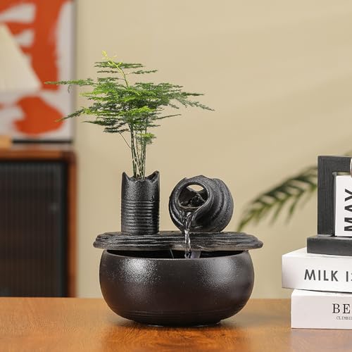 Ceramic Tabletop Fountain Water Feature Fall Indoor and Outdoor Decoration