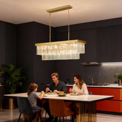 Gold Crystal Chandeliers for Dining Room