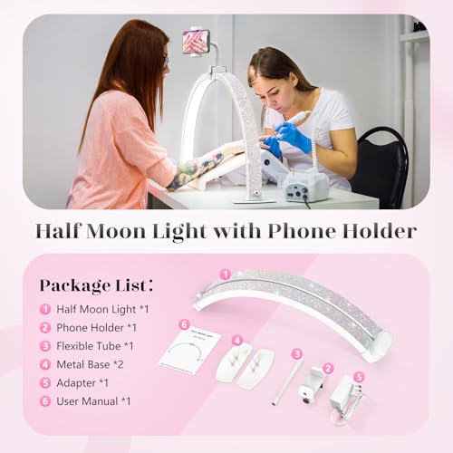 Half Moon Light for Nail Desk