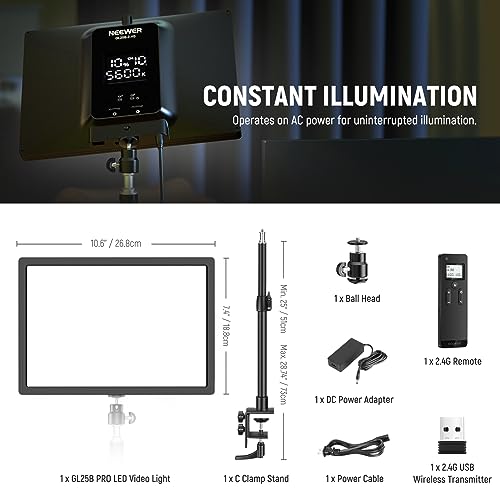 25W 12.9" Streaming Key Light with Desk Stand