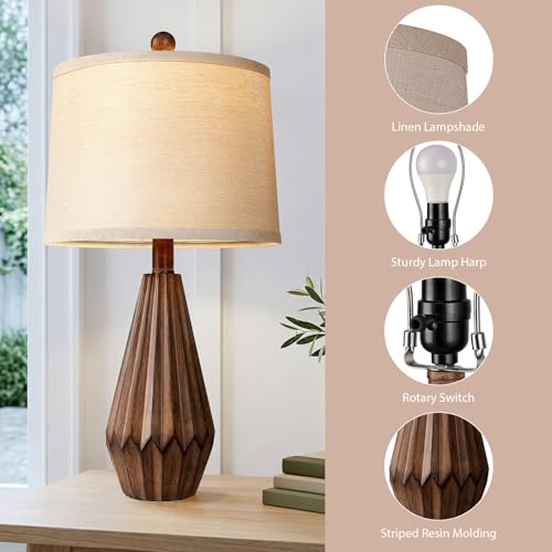 22” Set of 2 Modern Farmhouse Lamp for Living Room (2 Count)