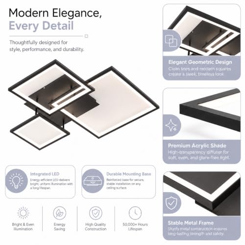 Modern Black Led Ceiling Light 3