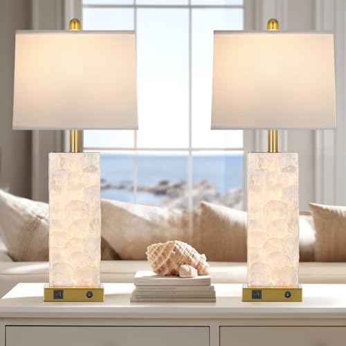 28" Coastal Table Lamps for Living Room Set of 2 (2 Count)