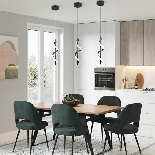 3 Packs Modern Spiral Led Pendant Light Fixture
