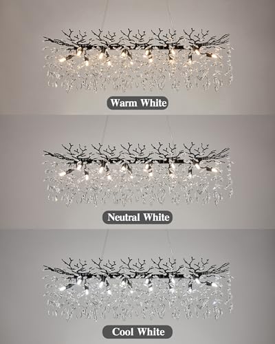 Modern Black Crystal Chandeliers for Living Room