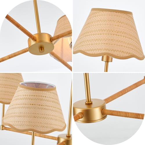 31” Boho Rattan Chandelier 4