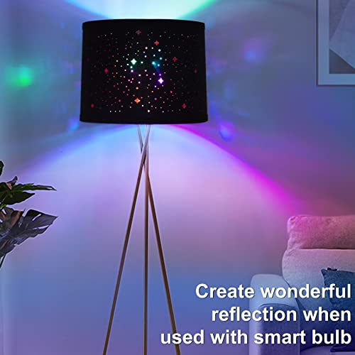 Black Drum Lampshades Set of 2 with Sky Stars Design