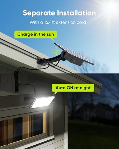 Solar Lights Outdoor 299 LED 1000 Lumens Bright Solar Black 2 Pack (2 Count)