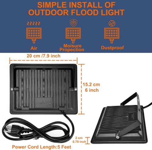 100W LED Flood Lights Outdoor (2 Count)