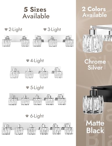 Crystal Vanity Lights for Bathroom (3 Count)