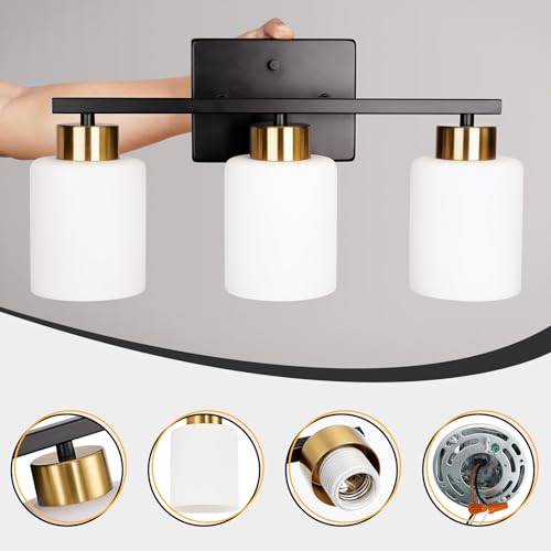 Black and Gold Bathroom Light Fixtures Vanity Lights Over Mirror