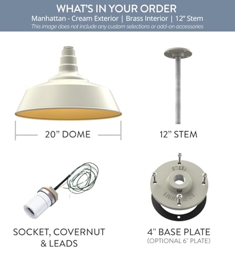 Industrial Pendant Light 20 Inch Extra Large Steel Warehouse