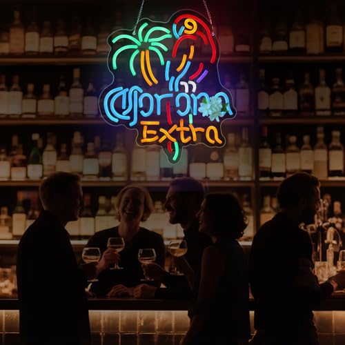 Coron Neon Sign Beer LED Light for Home Bar Man Cave Wall Decor (Colorful)