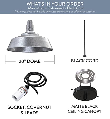 Industrial Pendant Light 20 Inch Extra Large Steel Warehouse