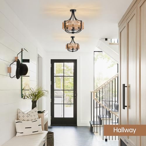 16.5" Rattan Chandelier