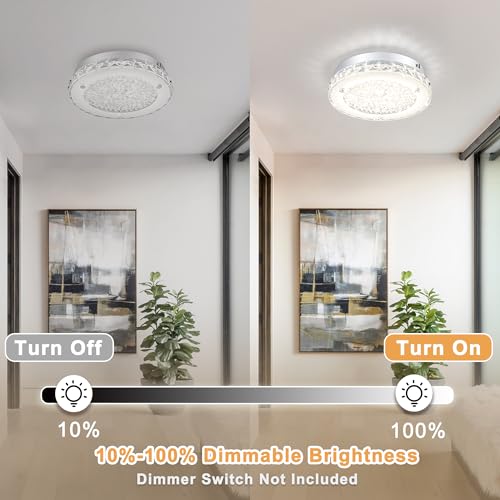 Crystal Ceiling Light Fixture Flush Mount LED Modern Ceiling Light