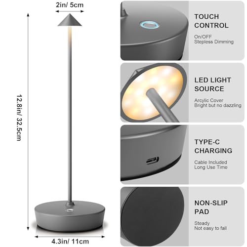 2Pack Rechargeable Cordless Table Lamp (2 Count)