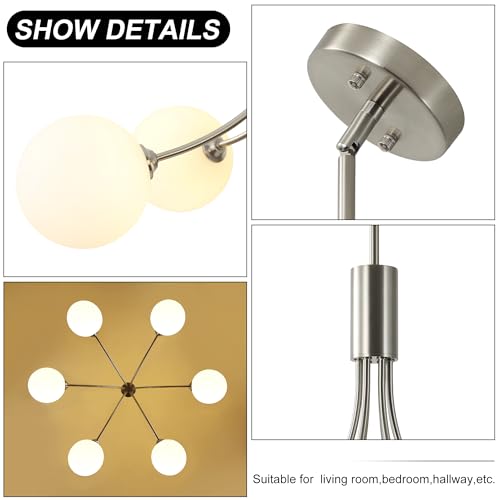 6 Light Brushed Nickel Chandelier