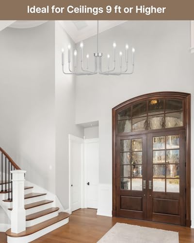 10 Light Brushed Nickel Chandelier