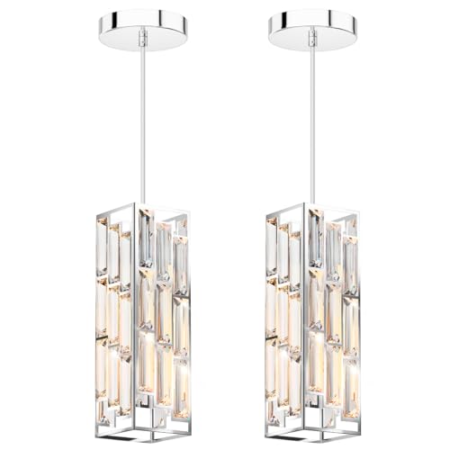 Modern 1 Light Crystal Pendant Light Kitchen Island (2 Count)