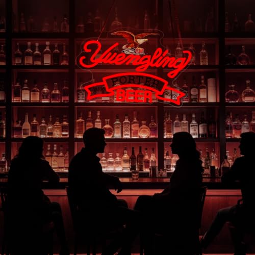 Yuenglin Neon Sign LED Beer Light for Home Bar Man Cave Wall Decor (red)