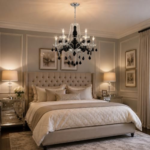 Saint Mossi Black and Clear Crystal Chandelier