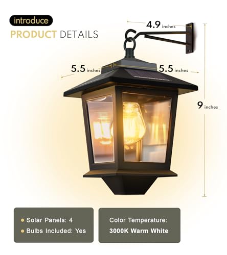 2 Pack Solar Wall Lanterns (2 Count)
