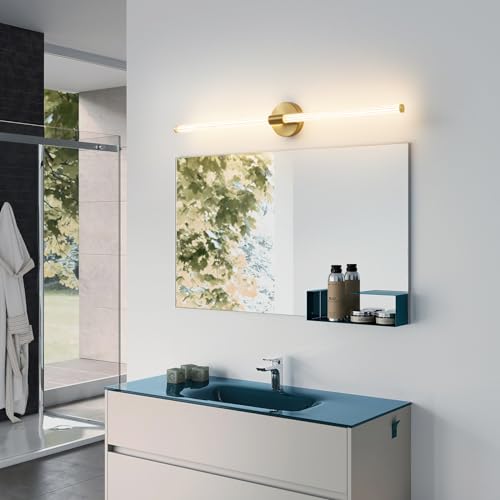 Gold Bathroom Vanity Lights 39" Long LED Vanity Light Bar