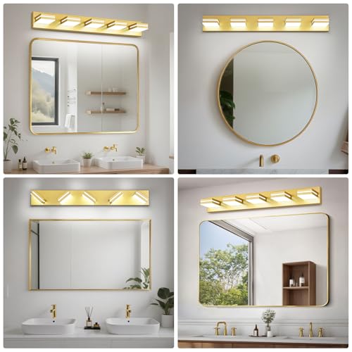 Modern LED Gold Acrylic Bathroom Lights Fixtures 5