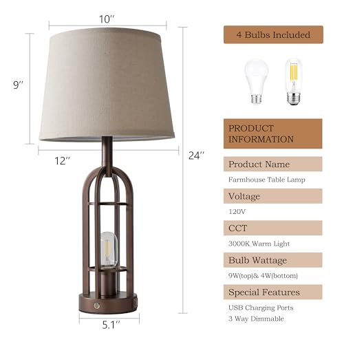 24" Table Lamps for Living Room Set of 2 (2 Count)