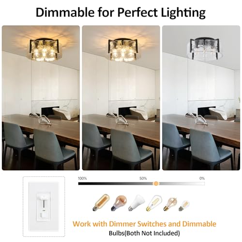 Black Semi Flush Mount Ceiling Light Fixture