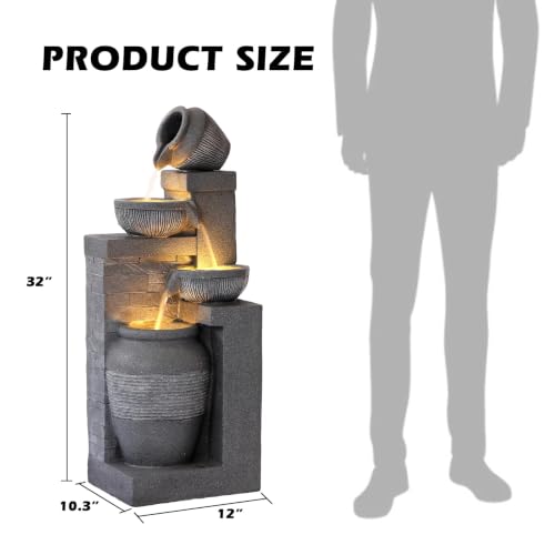4 Tier Outdoor Indoor Water Feature Fountain