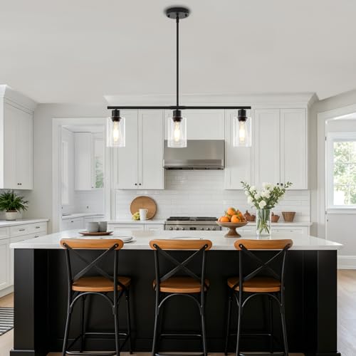 29.9'' Modern Island Lights for Kitchen Black Dining Room Light Fixtures