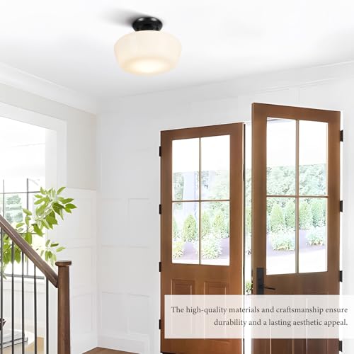 Schoolhouse Style Semi Flush Mount Ceiling Light Fixture