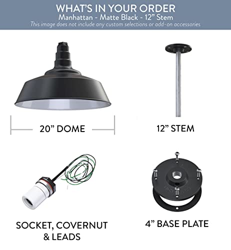 Industrial Pendant Light 20 Inch Extra Large Steel Warehouse