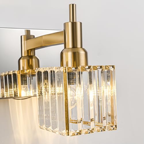 Crystal Bathroom Vanity Light Gold Chrome 3