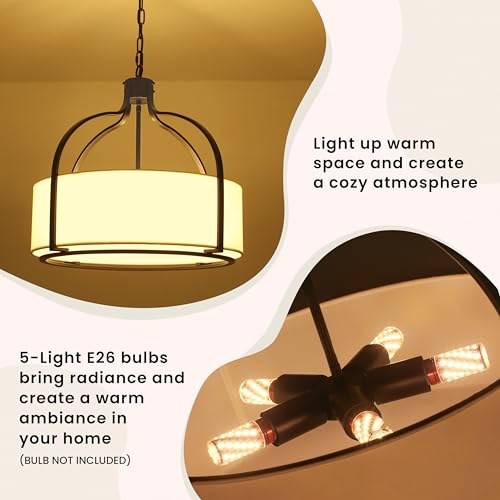 20.5" Black Drum Chandelier