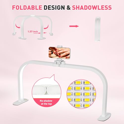 Half Moon Light for Nail Desk with 5X Magnifier (40 Count)