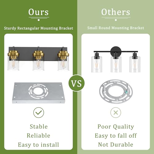 Bathroom Lighting Fixtures (3 Count)