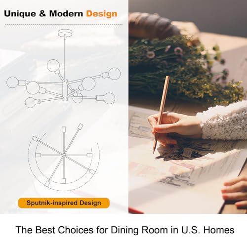 11" 52" Height Adjustable Modern Chandelier Ceiling Light Fixture