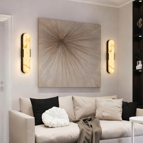 20" Alabaster Wall Sconces Set of Two Black 2Pack