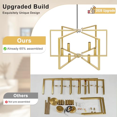 6 Light Gold Chandelier