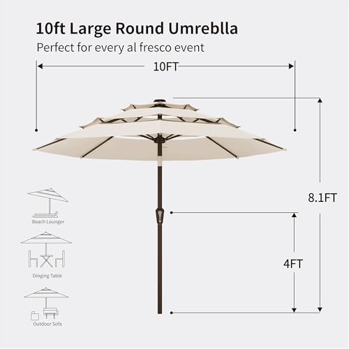 10ft 3 Tier Patio Umbrella