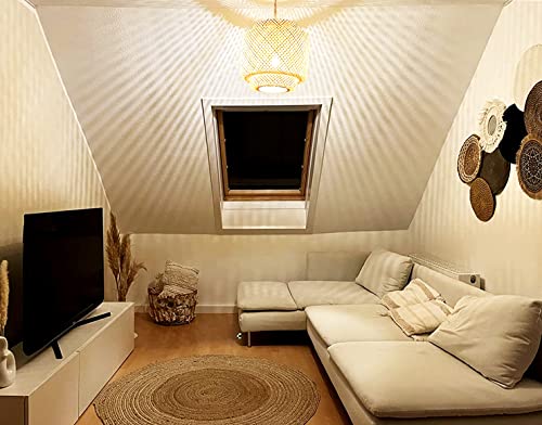 Plug in Pendant Light Rattan Hanging Lights with Plug in Cord Bamboo Hanging Lamp Dimmable