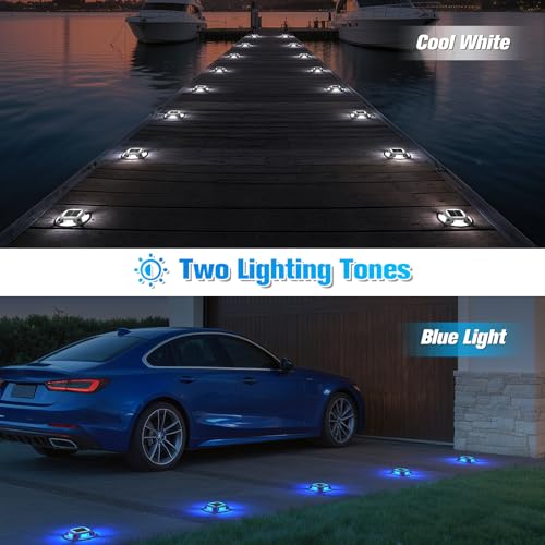 Solar Driveway Lights Dock Deck Lights 16 Pack (16 Count)