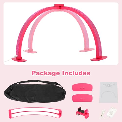 Half Moon Light for Nail Desk with Phone Holder