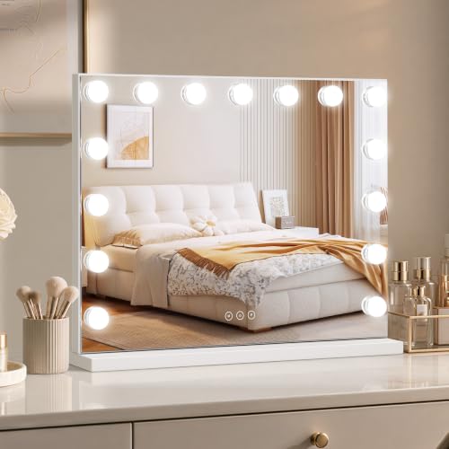 Vanity Mirror with Lights Lighted Makeup Mirror with 15 Dimmable LED Bulbs