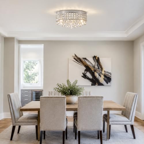 Chrome Crystal Flush Ceiling Light (Radiant Chrome)