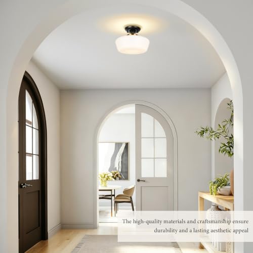 Schoolhouse Style Semi Flush Mount Ceiling Light Fixture
