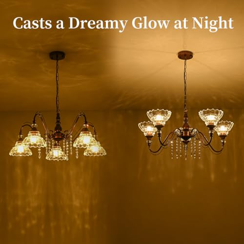 5 Light Vintage Chandelier in Antique Red Bronze Finish with Flower (5-Light / Antique Red Bronze)